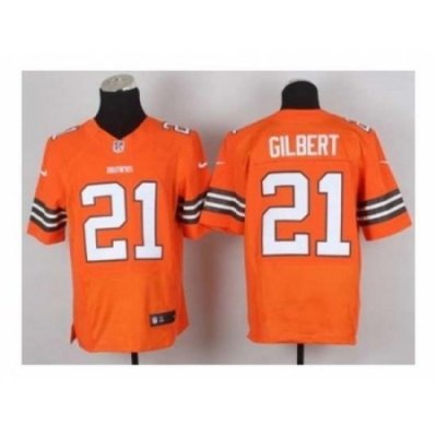 Nike Cleveland Browns 21 Justin Gilbert Orange Elite NFL Jersey