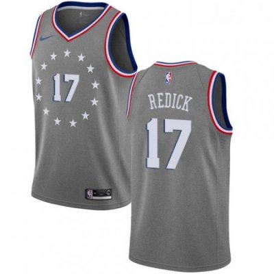 Womens Nike Philadelphia 76ers 17 JJ Redick Swingman Gray NBA Jersey City Edition