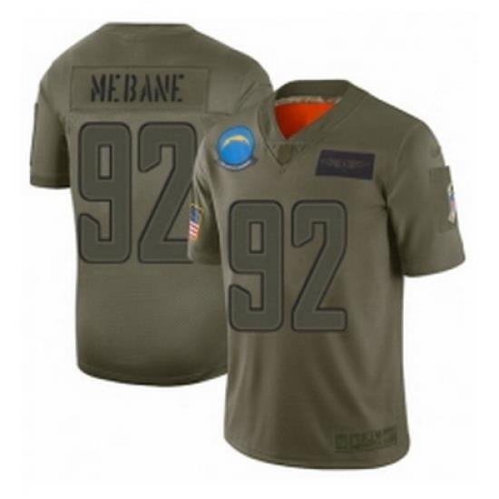 Men Los Angeles Chargers 92 Brandon Mebane Limited Camo 2019 Salute to Service Football Jersey