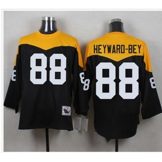 Mitchell&Ness 1967 Pittsburgh Steelers 88 Darrius Heyward Bey Black Yelllow Throwback Mens Stitched