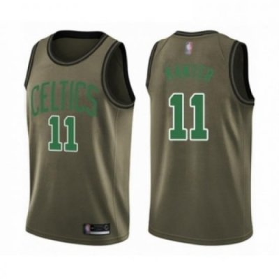 Mens Boston Celtics 11 Enes Kanter Swingman Green Salute to Service Basketball Jersey