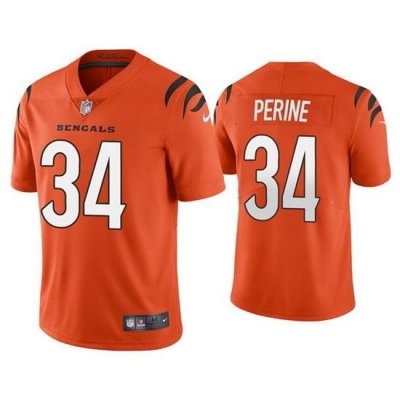 Youth Cincinnati Bengals 34 Samaje Perine Orange Vapor Untouchable Limited Stitched Jersey