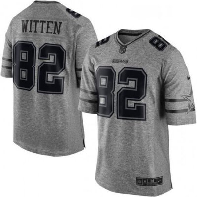 Mens Nike Dallas Cowboys 82 Jason Witten Limited Gray Gridiron NFL Jersey