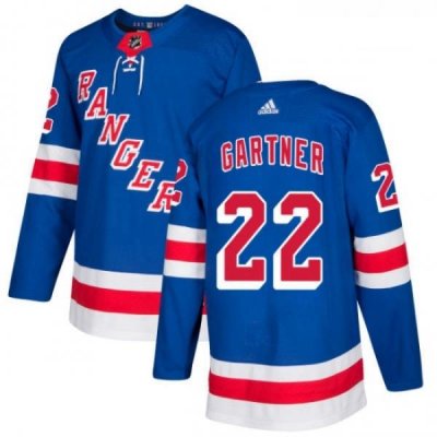 Youth Adidas New York Rangers 22 Mike Gartner Authentic Royal Blue Home NHL Jersey