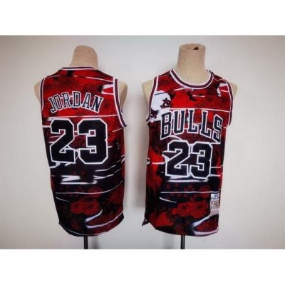 Men Chicago Bulls 23 Michael Jordan Red Black Stitched Jersey