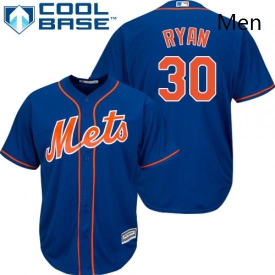 Mens Majestic NeW York Mets 30 Nolan Ryan Replica Royal Blue Alternate Home Cool Base MLB Jersey