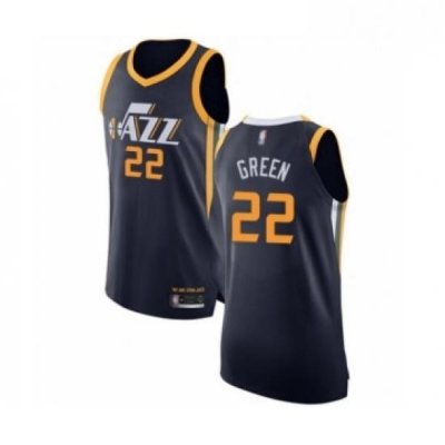 Mens Utah Jazz 22 Jeff Green Authentic Navy Blue Basketball Jersey Icon Edition