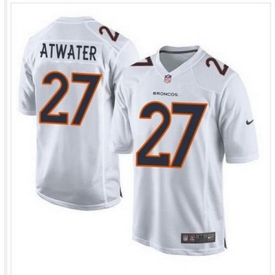 Nike Broncos #27 Steve Atwater White Mens Stitched NFL Game Event Jersey