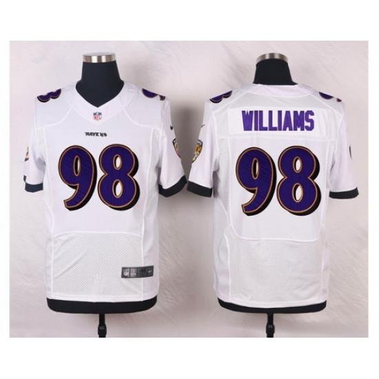 Nike Baltimore Ravens #98 Brandon Williams White Mens Stitched NFL New Elite Jersey