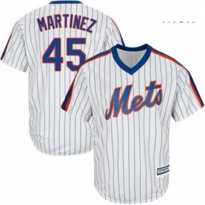 Mens Majestic New York Mets 45 Pedro Martinez Replica White Alternate Cool Base MLB Jersey