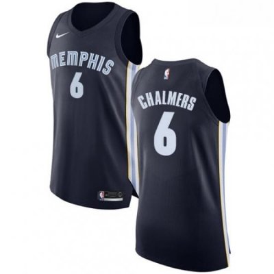 Womens Nike Memphis Grizzlies 6 Mario Chalmers Authentic Navy Blue Road NBA Jersey Icon Edition