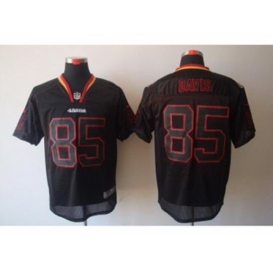 Nike San Francisco 49ers 85 Vernon Davis Black Elite Lights Out NFL Jersey