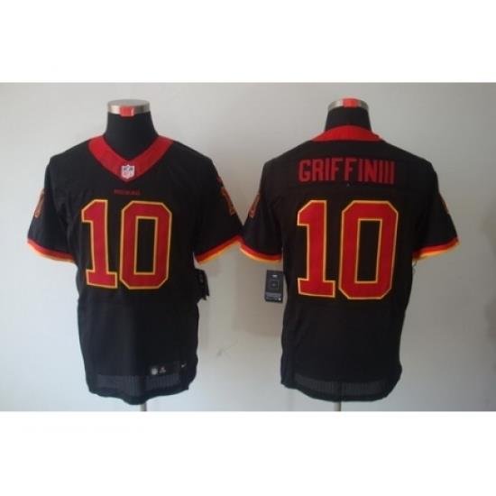 Nike Washington Redskins 10 Robert Griffin III Black Elite NFL Jersey