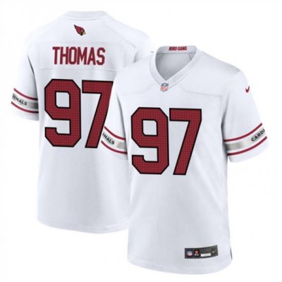 Men Arizona Cardinals 97 Cameron Thomas White 2023 Stitched Game Football Jersey