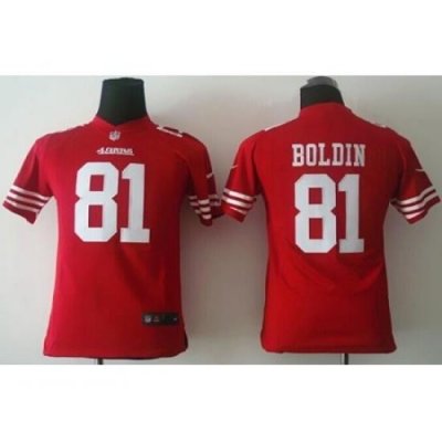 Youth Nike San Francisco 49ers #81 Anquan Boldin Red Team Color Stitched NFL Jersey