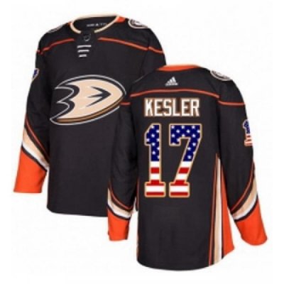 Youth Adidas Anaheim Ducks 17 Ryan Kesler Authentic Black USA Flag Fashion NHL Jersey