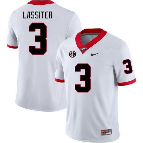 Men #3 Kamari Lassiter Georgia Bulldogs College Football Jerseys Stitched-White