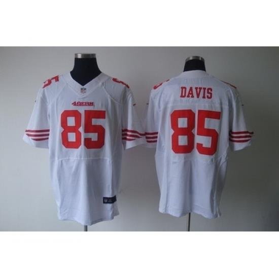 Nike San Francisco 49ers 85 Vernon Davis White Elite NFL Jersey