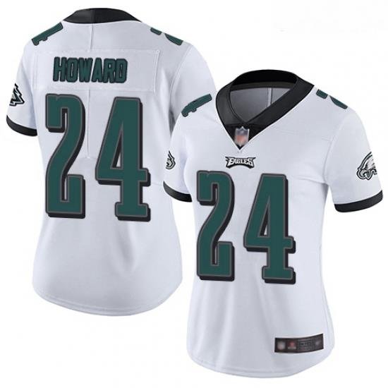 Eagles #24 Jordan Howard White Women Stitched Football Vapor Untouchable Limited Jersey