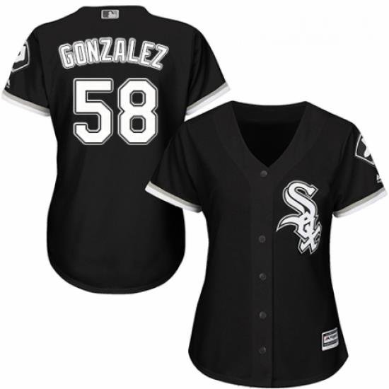 Womens Majestic Chicago White Sox 58 Miguel Gonzalez Authentic Black Alternate Home Cool Base MLB Jersey