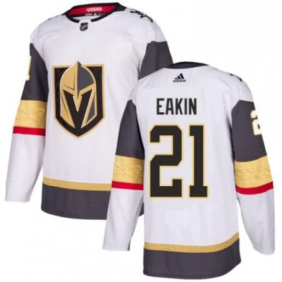 Mens Adidas Vegas Golden Knights 21 Cody Eakin Authentic White Away NHL Jersey