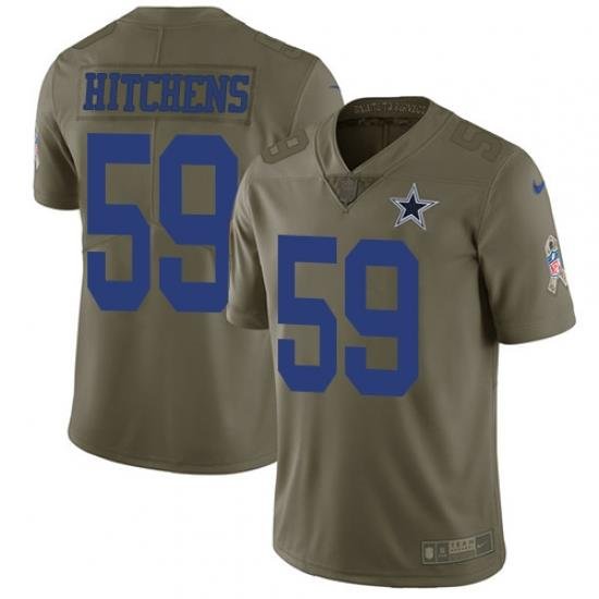 Nike CoWboys #59 Anthony Hitchens Olive Mens Stitched NFL Limited 2017 Salute To Service Jersey