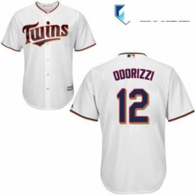 Mens Majestic Minnesota Twins 12 Jake Odorizzi Replica White Home Cool Base MLB Jersey