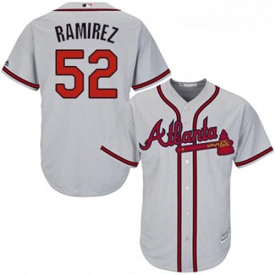 Youth Majestic Atlanta Braves 52 Jose Ramirez Authentic Grey Road Cool Base MLB Jersey