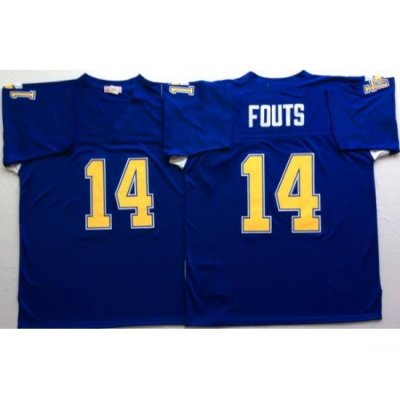 Men Los Angeles Chargers 14 Dan Fouts Blue M&N Throwback Jersey