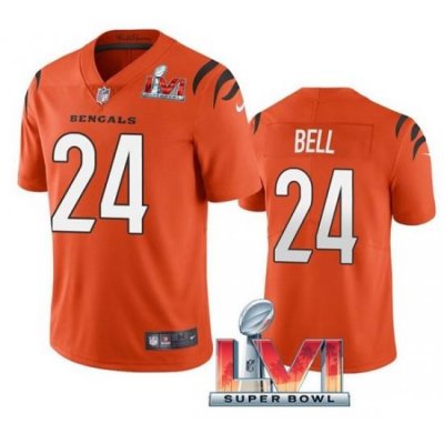 Nike Cincinati Bengals 24 Vonn Bell Orange 2022 Super Bowl LVI Vapor Limited Jersey