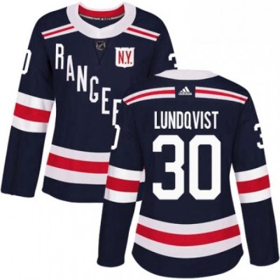 Womens Adidas New York Rangers 30 Henrik Lundqvist Authentic Navy Blue 2018 Winter Classic NHL Jersey