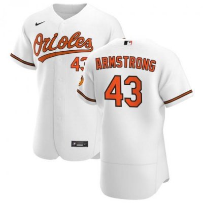 Men Baltimore Orioles 43 ShaWn Armstrong Men Nike White Home 2020 Flex Base Player MLB Jersey