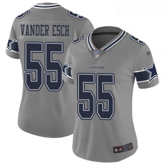 Cowboys #55 Leighton Vander Esch Gray Women Stitched Football Limited Inverted Legend Jersey