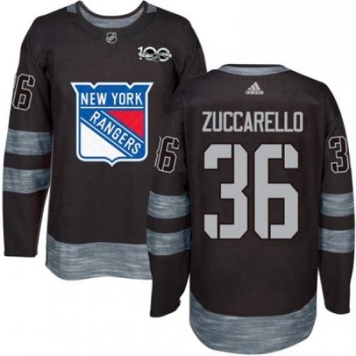 Mens Adidas New York Rangers 36 Mats Zuccarello Premier Black 1917 2017 100th Anniversary NHL Jersey