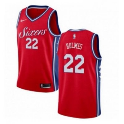 Womens Nike Philadelphia 76ers 22 Richaun Holmes Authentic Red Alternate NBA Jersey Statement Edition