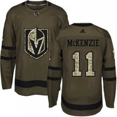 Mens Adidas Vegas Golden Knights 11 Curtis McKenzie Authentic Green Salute to Service NHL Jersey