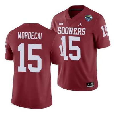 Oklahoma Sooners Tanner Mordecai Crimson 2020 Cotton Bowl Men'S Jersey