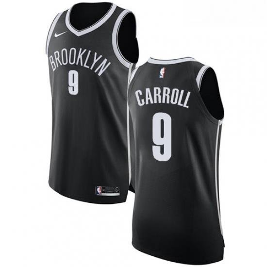 Youth Nike Brooklyn Nets 9 DeMarre Carroll Authentic Black Road NBA Jersey Icon Edition