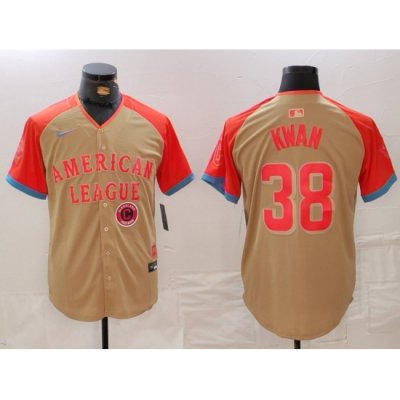 Men American League 38 Steven Kwan Cream 2024 All Star Limited Stitched Jersey 1