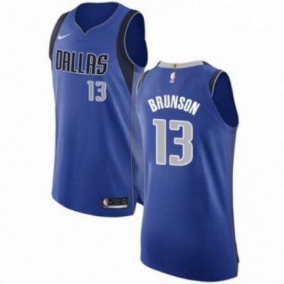 Mens Nike Dallas Mavericks 13 Jalen Brunson Authentic Royal Blue Road NBA Jersey Icon Edition