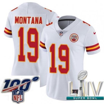 2020 Super Bowl LIV Women Nike Kansas City Chiefs #19 Joe Montana White Vapor Untouchable Limited Player NFL Jersey