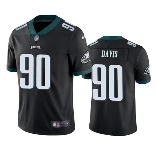 Men Philadelphia Eagles 90 Jordan Davis Black Vapor Untouchable Limited Stitched Jersey