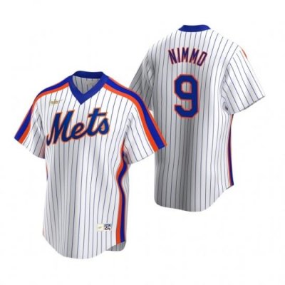 Mens Nike NeW York Mets 9 Brandon Nimmo White CooperstoWn Collection Home Stitched Baseball Jersey