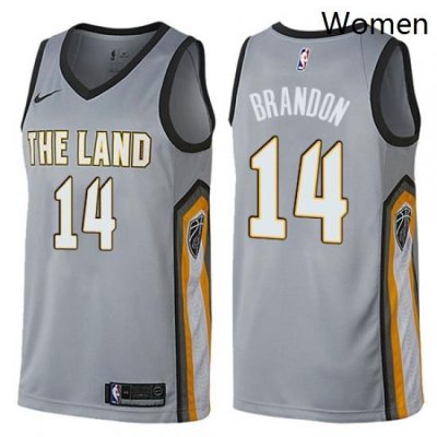 Womens Nike Cleveland Cavaliers 14 Terrell Brandon Swingman Gray NBA Jersey City Edition