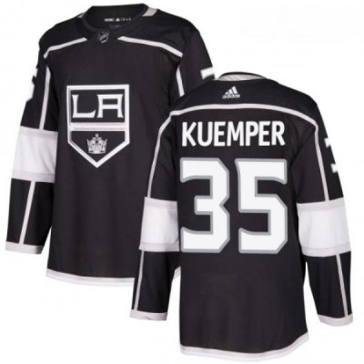 Youth Adidas Los Angeles Kings 35 Darcy Kuemper Authentic Black Home NHL Jersey