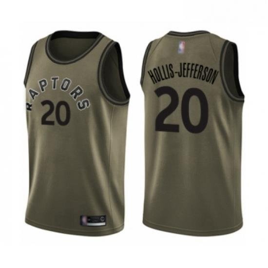 Youth Toronto Raptors 20 Rondae Hollis Jefferson Swingman Green Salute to Service Basketball Jersey