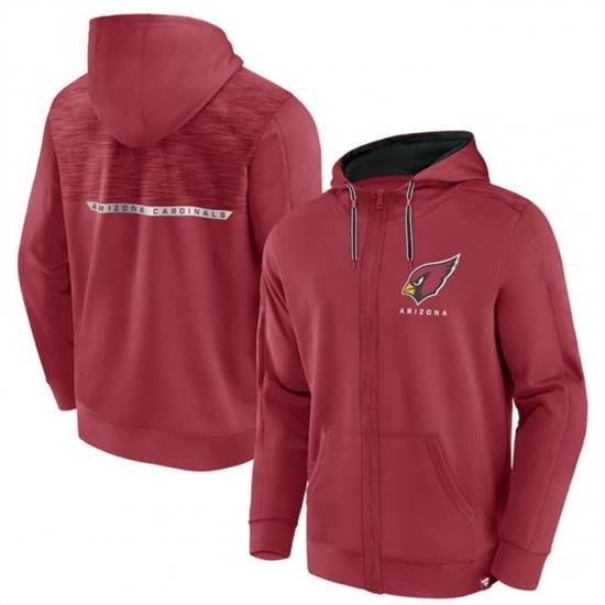 Men Arizona Cardinals Red Defender Evo Full Zip Hoodie