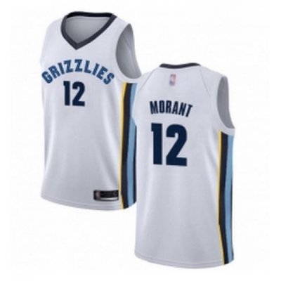 Womens Nike Memphis Grizzlies 12 Ja Morant White NBA Swingman Association Edition Jersey