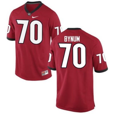 Men Georgia Bulldogs #70 Aulden Bynum College Football Jerseys-Red