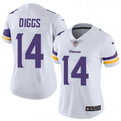 Womens Nike Minnesota Vikings 14 Stefon Diggs White Vapor Untouchable Limited Player NFL Jersey